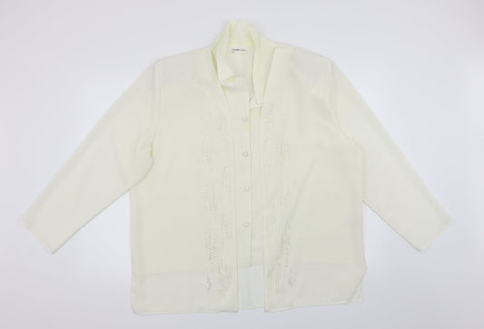 Womens UK Size XL Michael Gold White Tunic Blouse