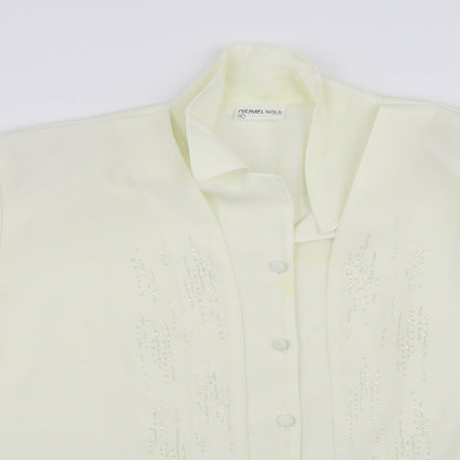 Womens UK Size XL Michael Gold White Tunic Blouse