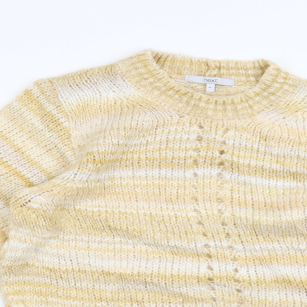 NEXT Womens Yellow Striped  Pullover Jumper Size 14