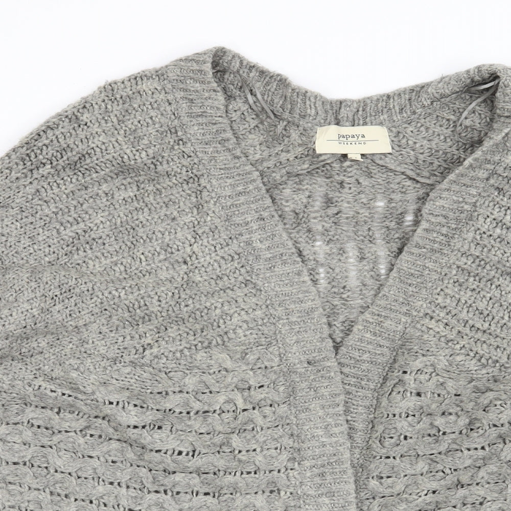 Papaya Womens Grey   Cardigan Jumper Size M