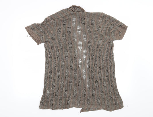 Per Una Womens Brown Striped  Cardigan Jumper Size M