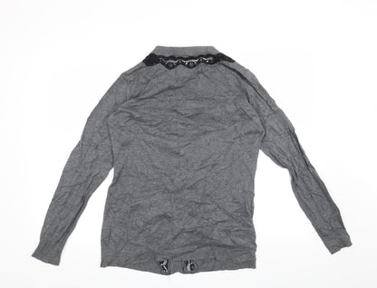 Lux Womens Grey   Cardigan Jumper Size L