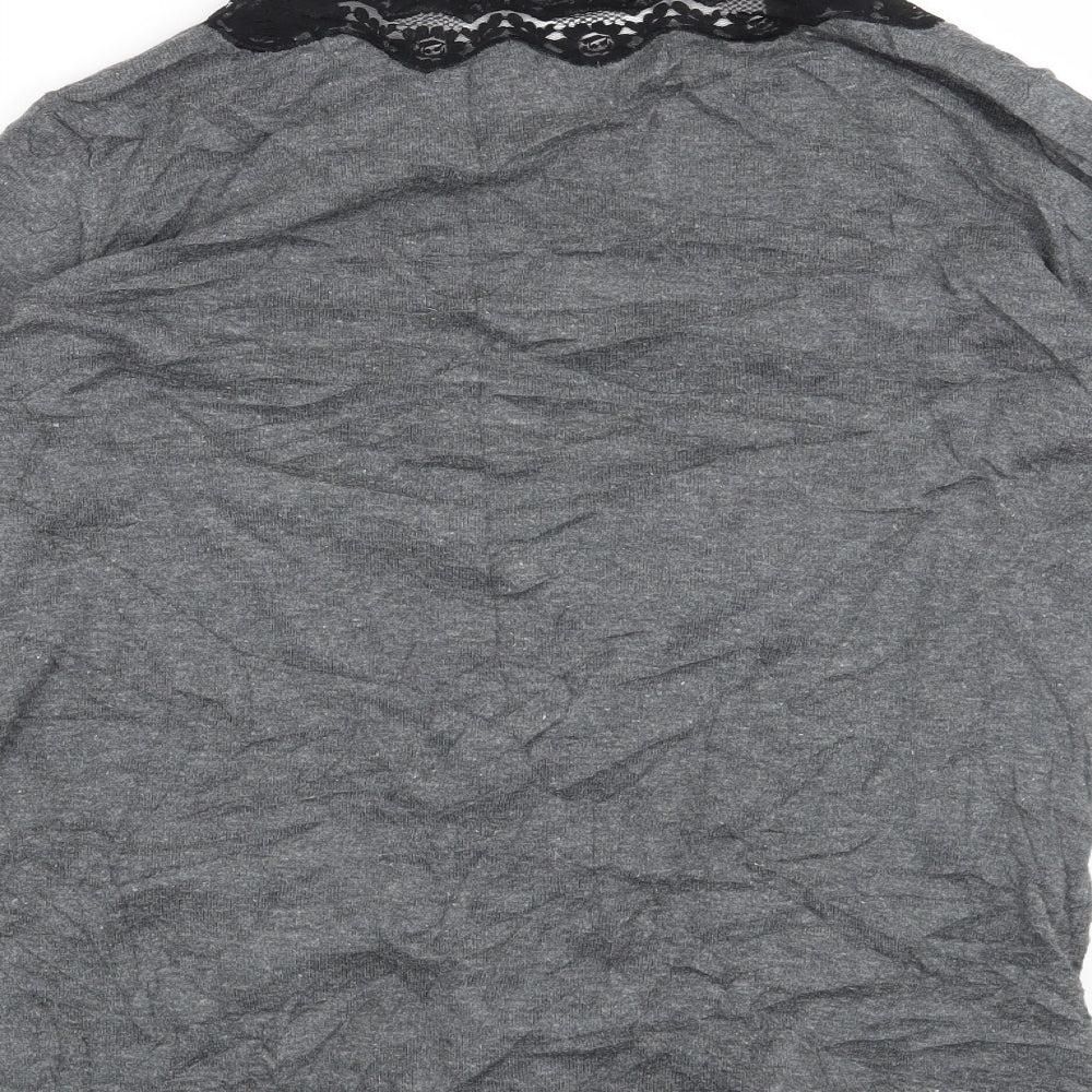 Lux Womens Grey   Cardigan Jumper Size L