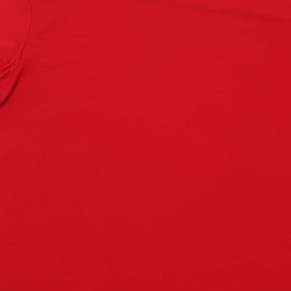 Susan Graver Womens Red   Basic T-Shirt Size S