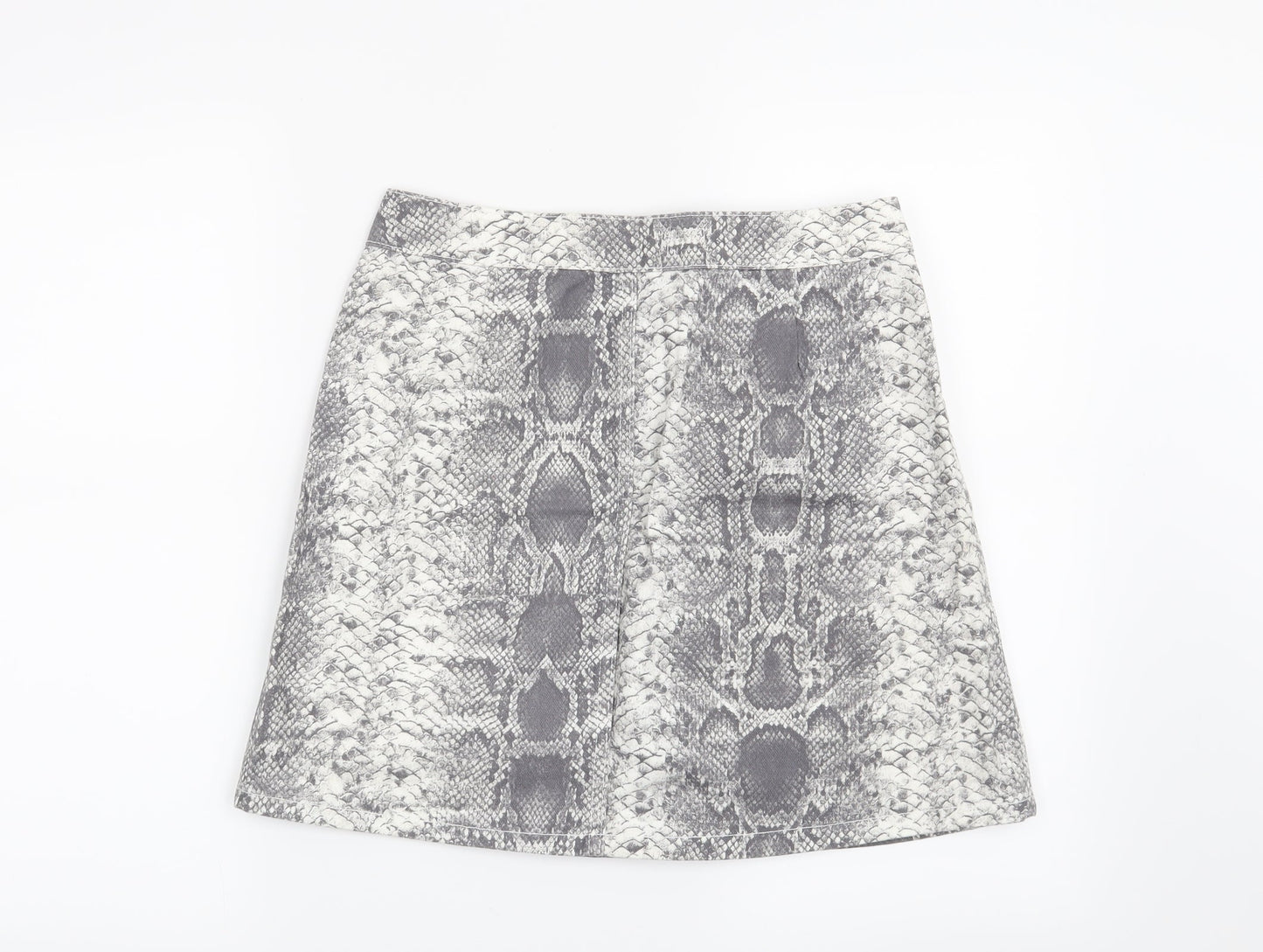 New Look Womens Grey Animal Print  Mini Skirt Size 10