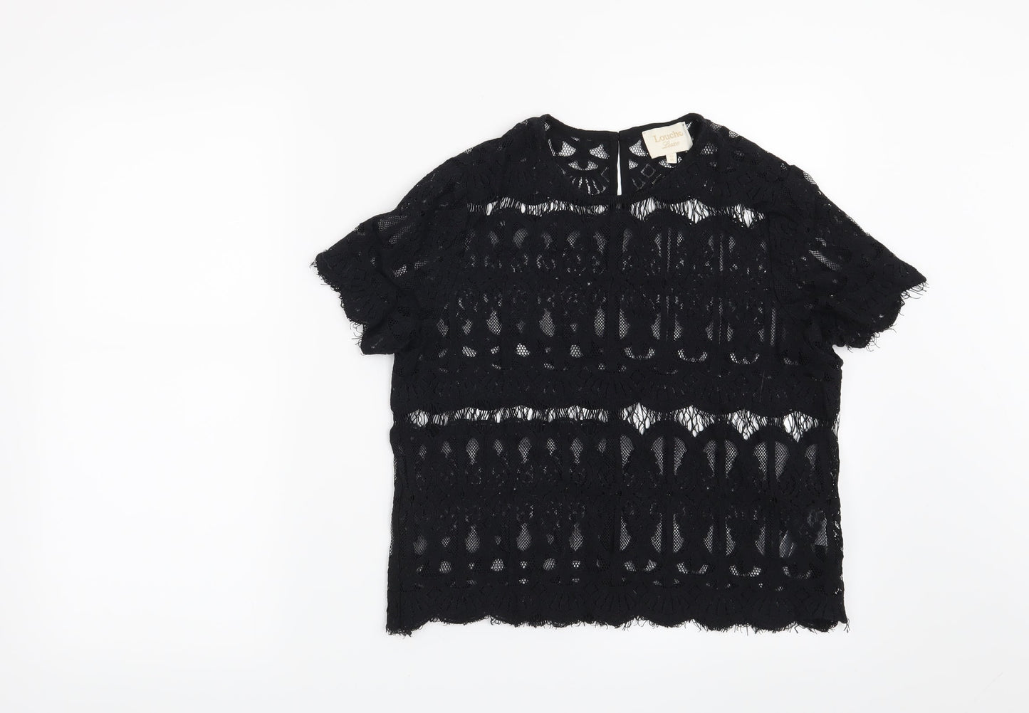 Womens UK Size 12 Louche Black Basic Blouse