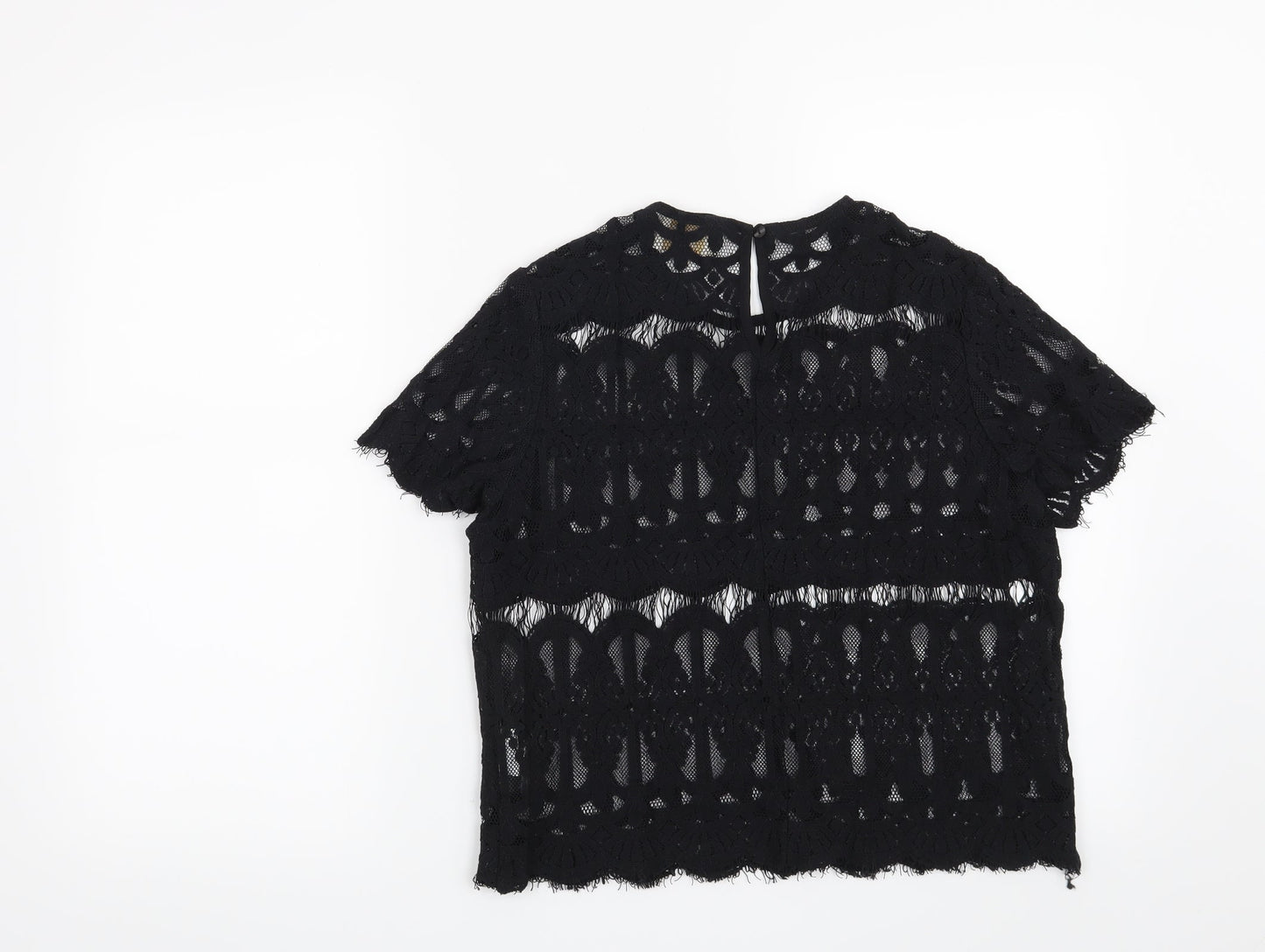 Womens UK Size 12 Louche Black Basic Blouse
