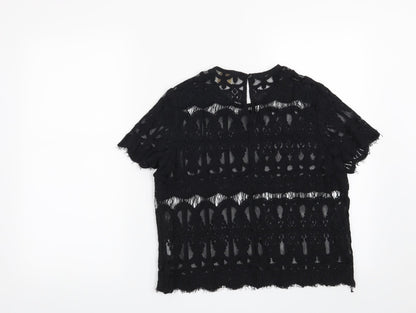 Womens UK Size 12 Louche Black Basic Blouse