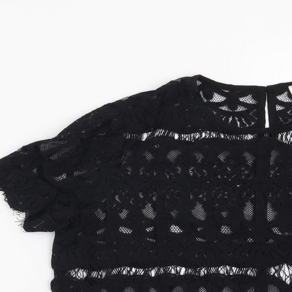 Womens UK Size 12 Louche Black Basic Blouse