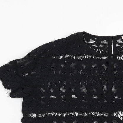 Womens UK Size 12 Louche Black Basic Blouse