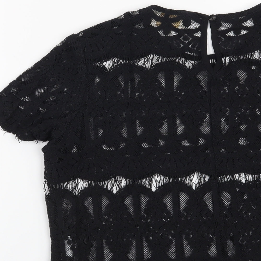 Womens UK Size 12 Louche Black Basic Blouse