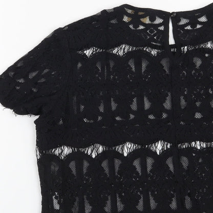 Womens UK Size 12 Louche Black Basic Blouse