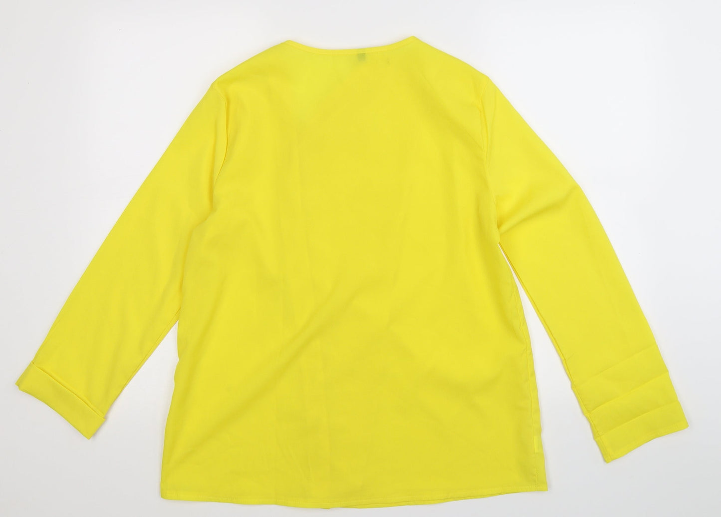 Womens UK Size M Preworn Yellow Basic Button-Up