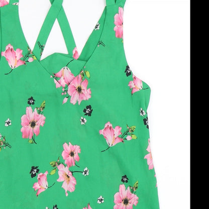 F&F Womens Green Floral  Basic Tank Size 6