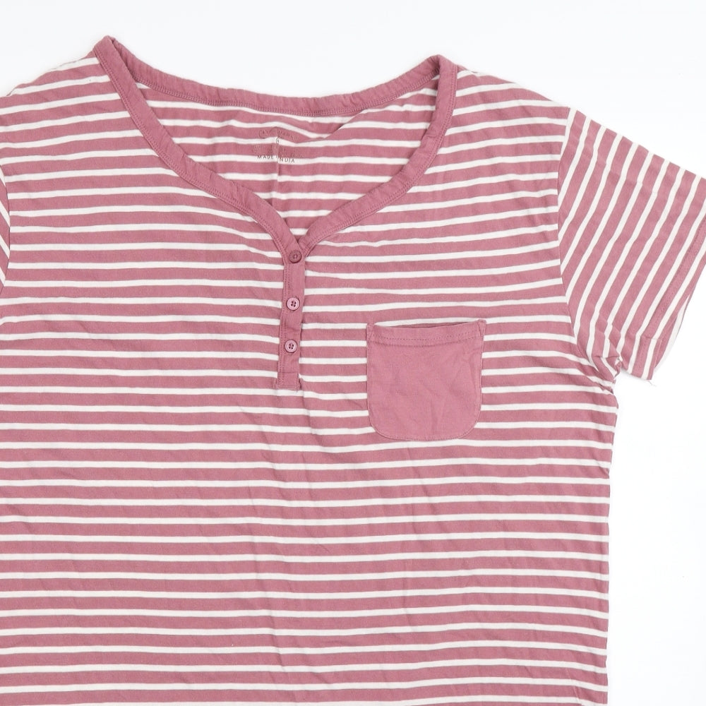 Primark Womens Pink Striped  T-Shirt Dress  Size 14