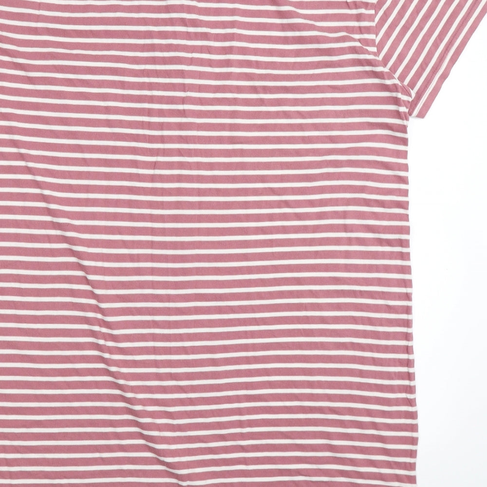 Primark Womens Pink Striped  T-Shirt Dress  Size 14
