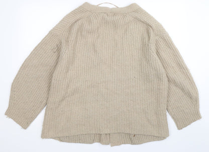 Primark Womens Grey  Knit Cardigan Jumper Size 16