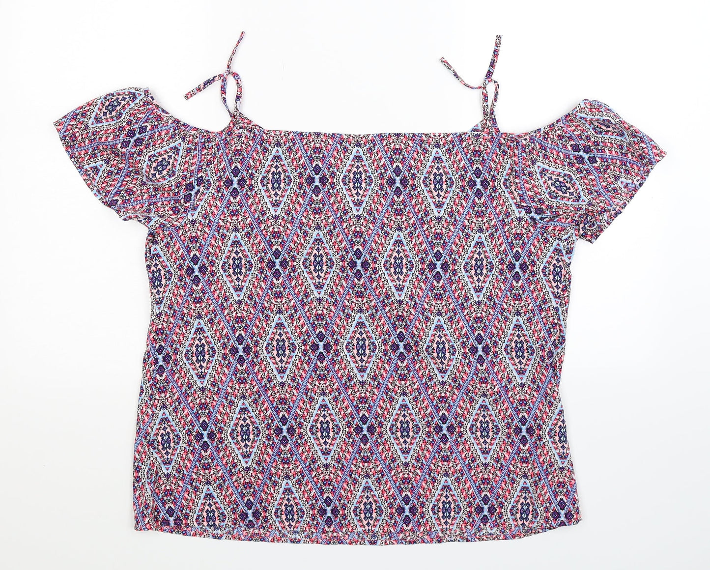 Womens UK Size 16 Papaya Multicoloured Basic T-Shirt