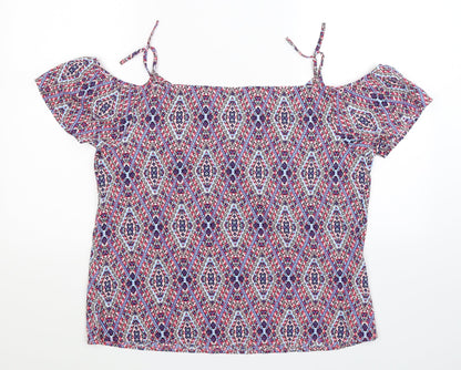 Womens UK Size 16 Papaya Multicoloured Basic T-Shirt