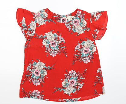 Womens UK Size 14 Yumi Red Basic Blouse