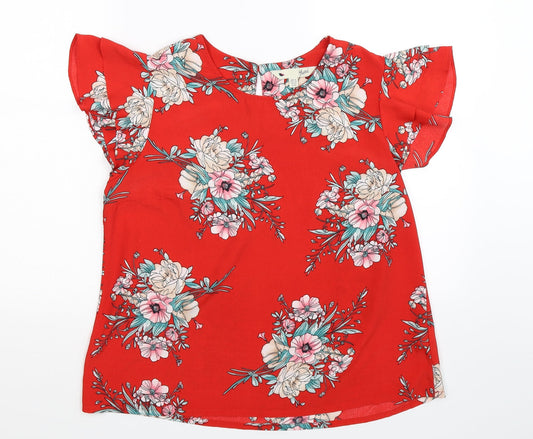 Womens UK Size 14 Yumi Red Basic Blouse