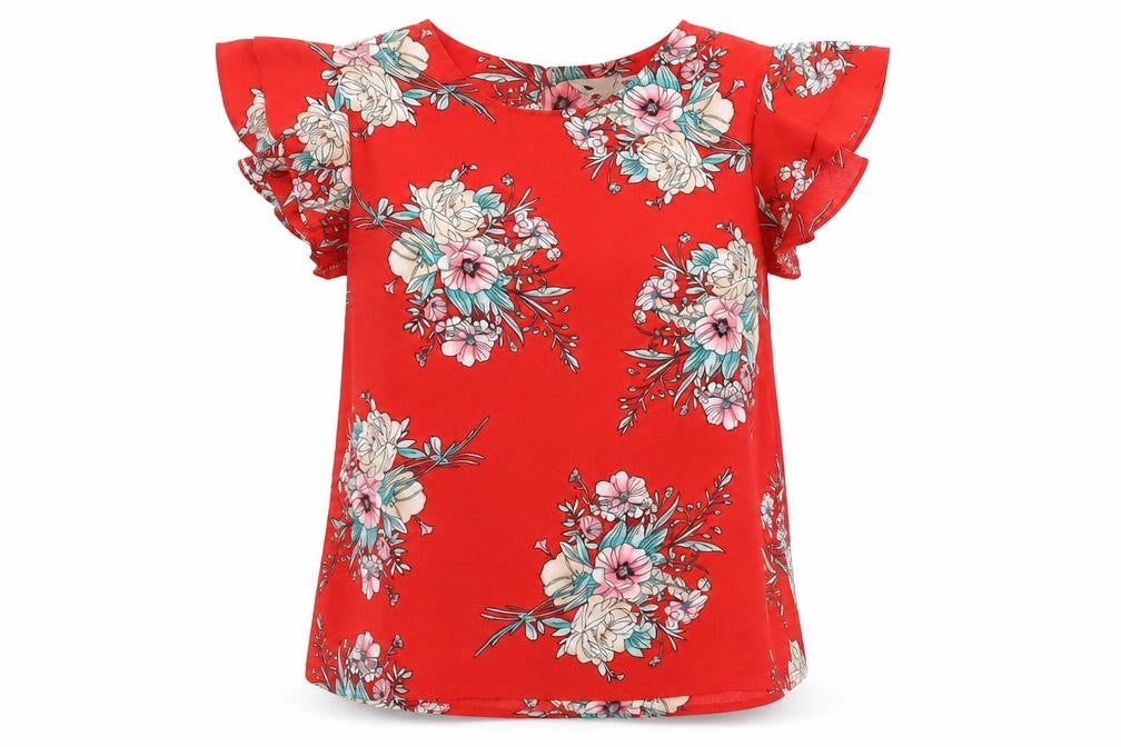 Womens UK Size 14 Yumi Red Basic Blouse