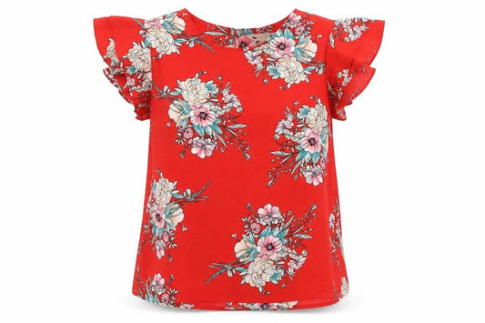 Womens UK Size 14 Yumi Red Basic Blouse