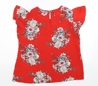 Womens UK Size 14 Yumi Red Basic Blouse