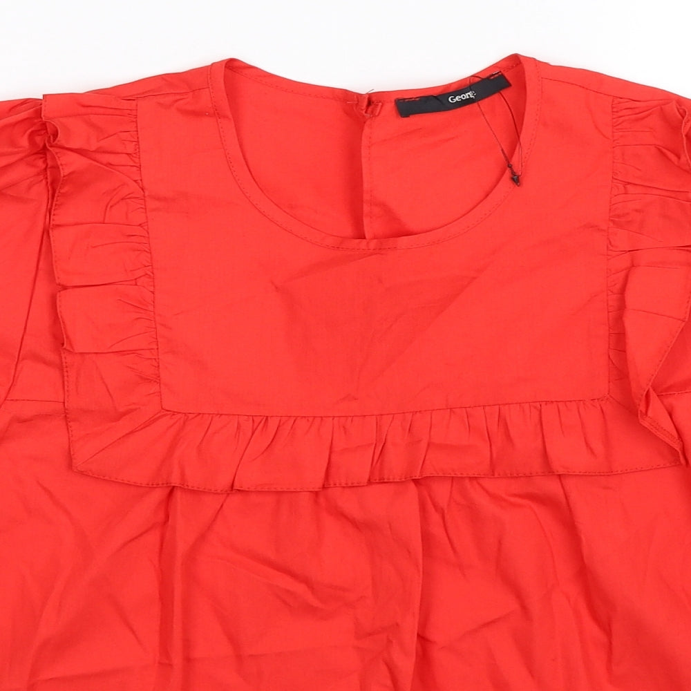George Womens Red   Basic Blouse Size 8