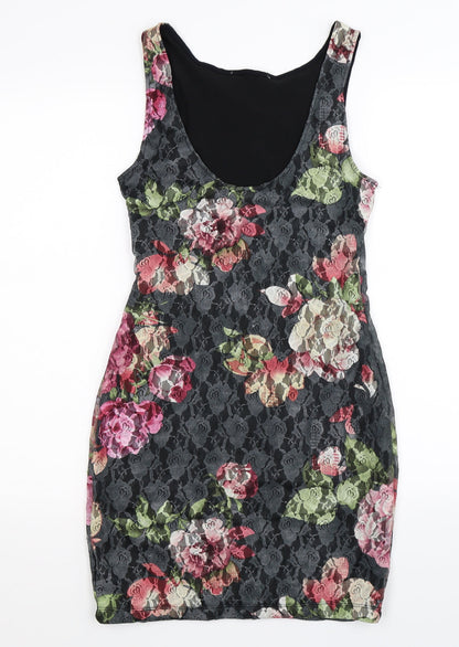 Preworn Womens Multicoloured Floral  Bodycon  Size S