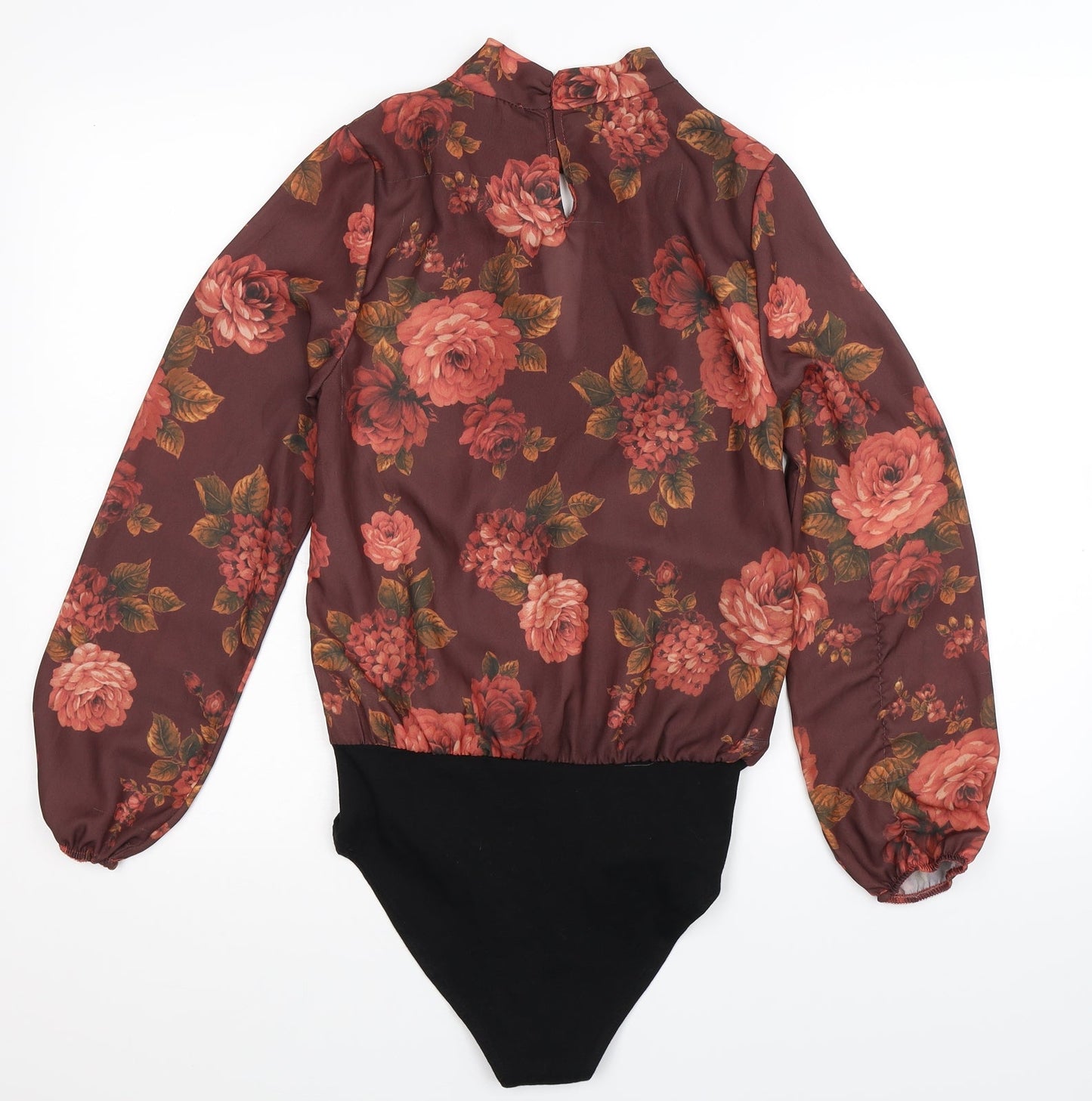 New Look Womens Brown Floral  Bodysuit One-Piece Size 10