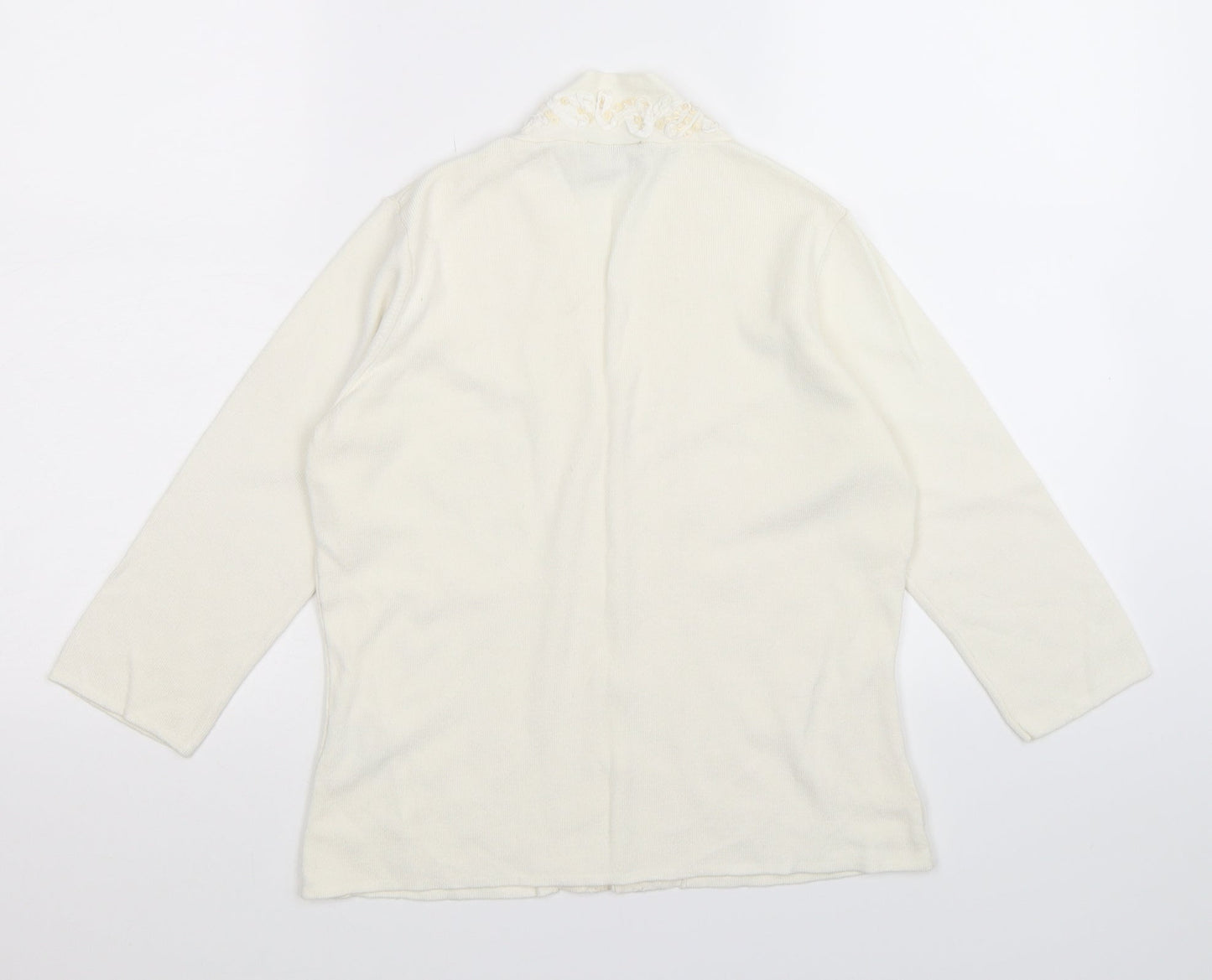 ALEX Womens White  Knit Cardigan Jumper Size 10