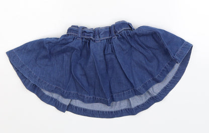 NEXT Girls Blue  Denim Pleated Skirt Size 3-6 Months