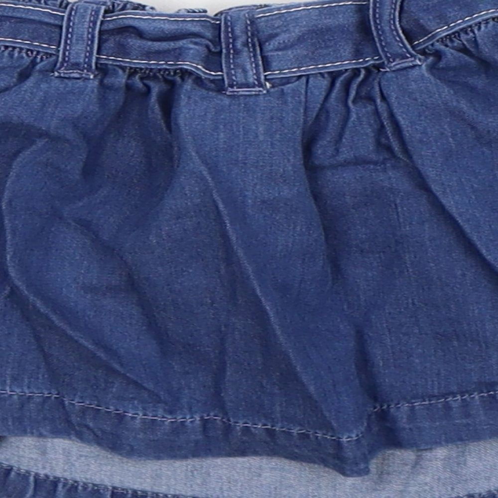 NEXT Girls Blue  Denim Pleated Skirt Size 3-6 Months