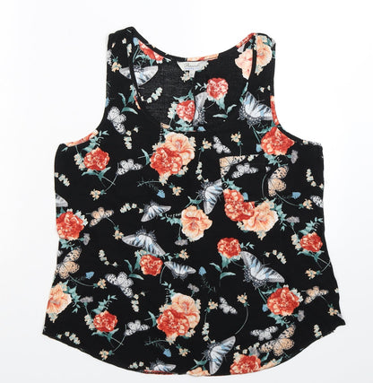 Womens UK Size 12 Peacocks Black Basic Tank