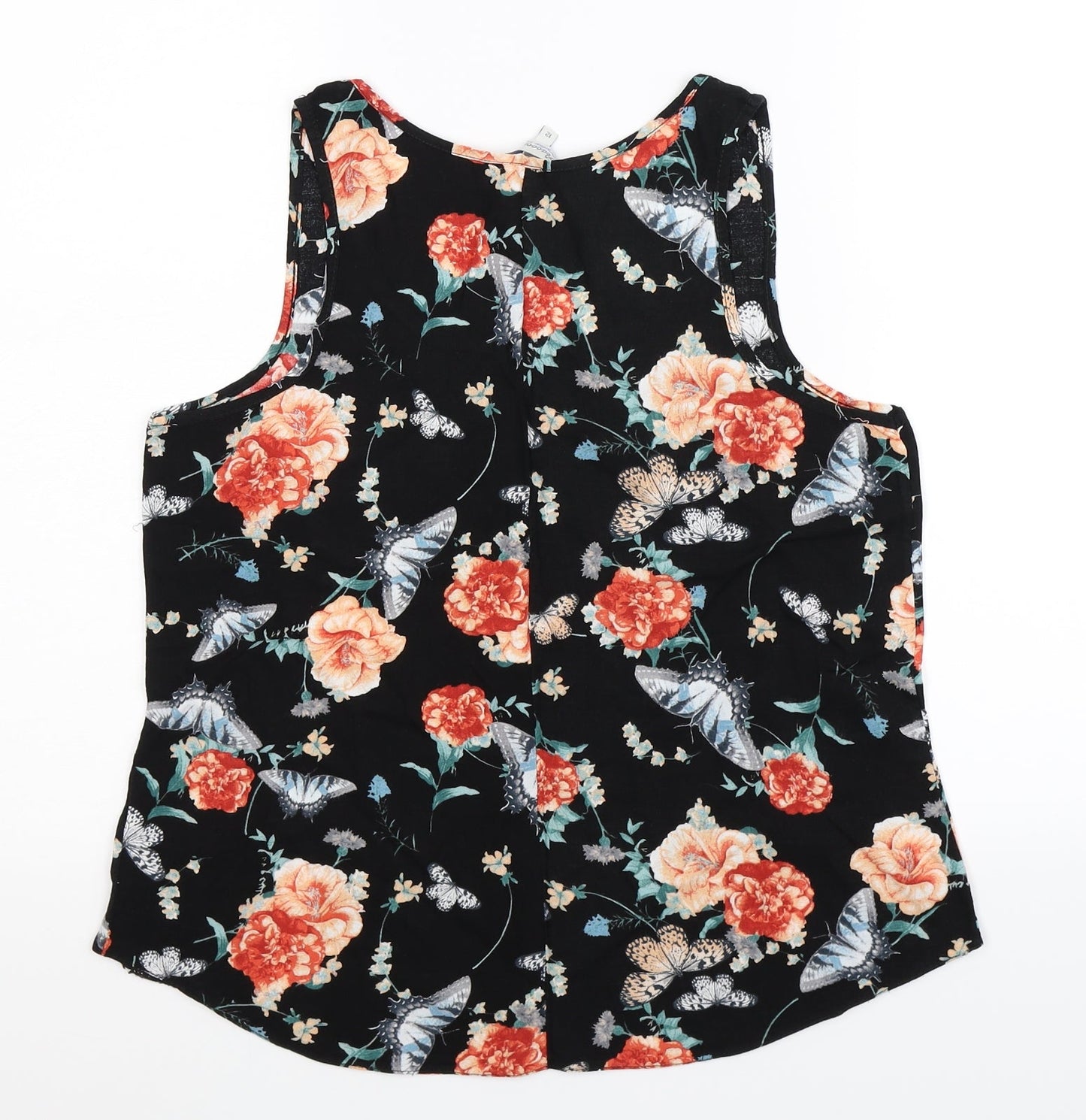 Womens UK Size 12 Peacocks Black Basic Tank