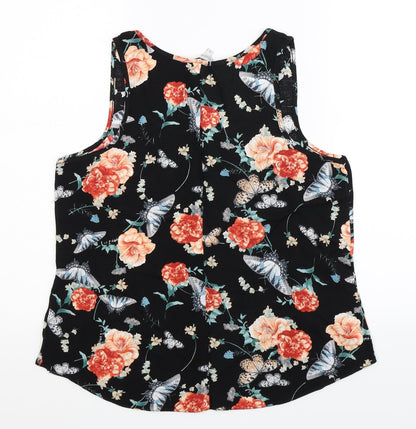 Womens UK Size 12 Peacocks Black Basic Tank