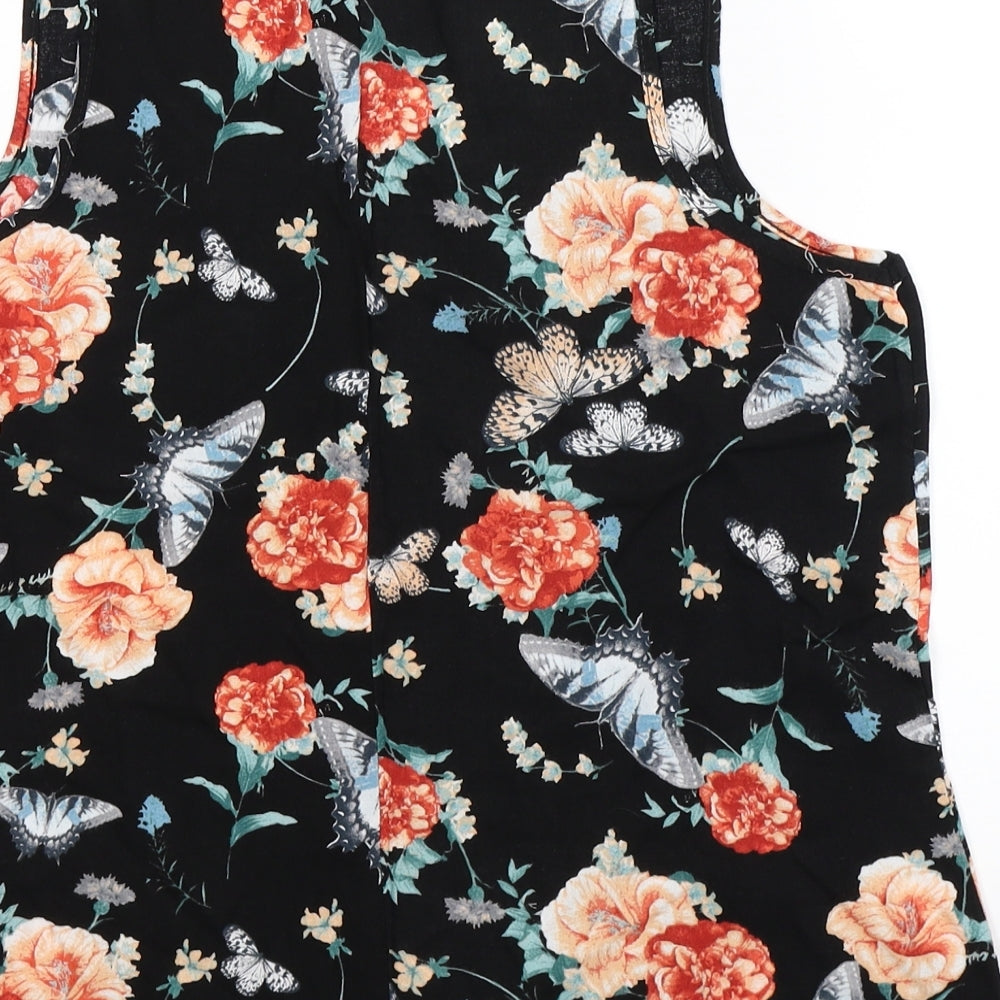 Womens UK Size 12 Peacocks Black Basic Tank