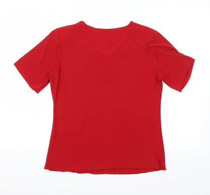 mega designs Womens Red   Basic Blouse Size S