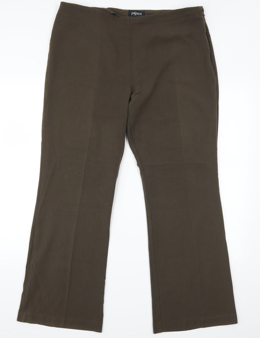 Papaya Womens Brown   Sweatpants Trousers Size 16 L29 in