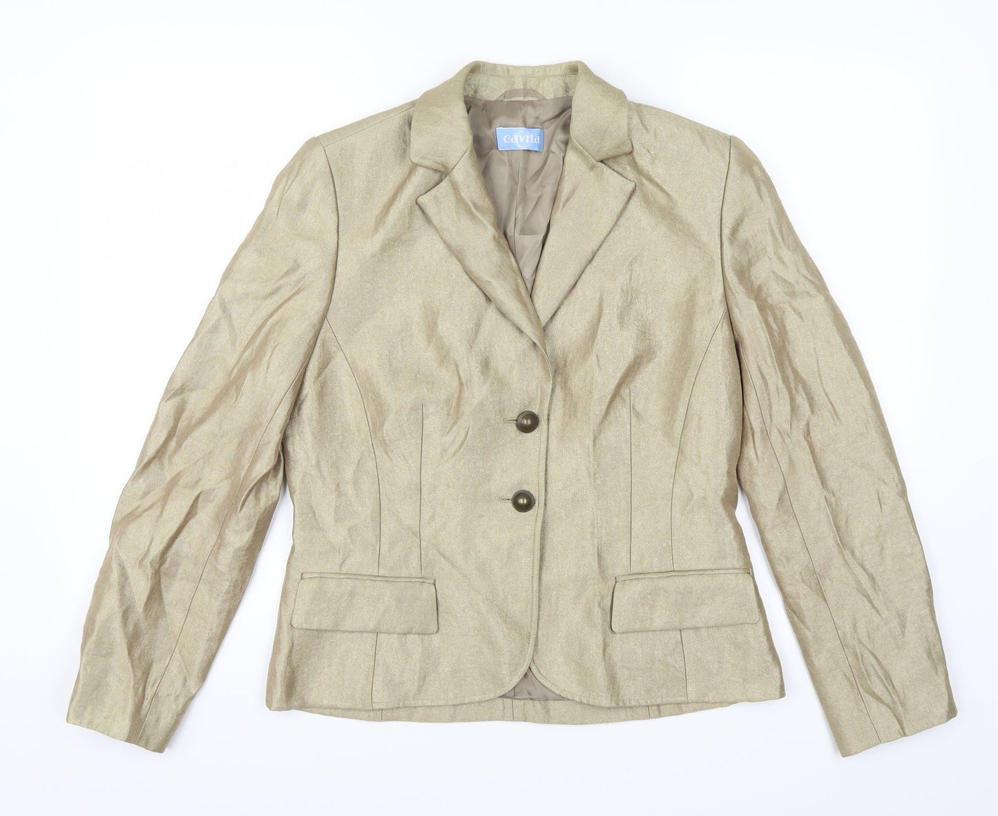 Cavita Womens Gold   Gilet Blazer Size 10