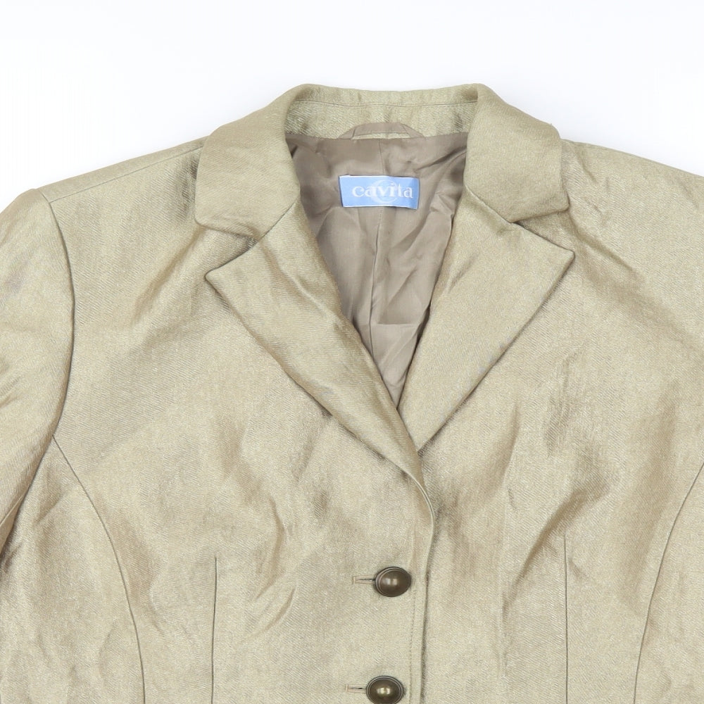 Cavita Womens Gold   Gilet Blazer Size 10