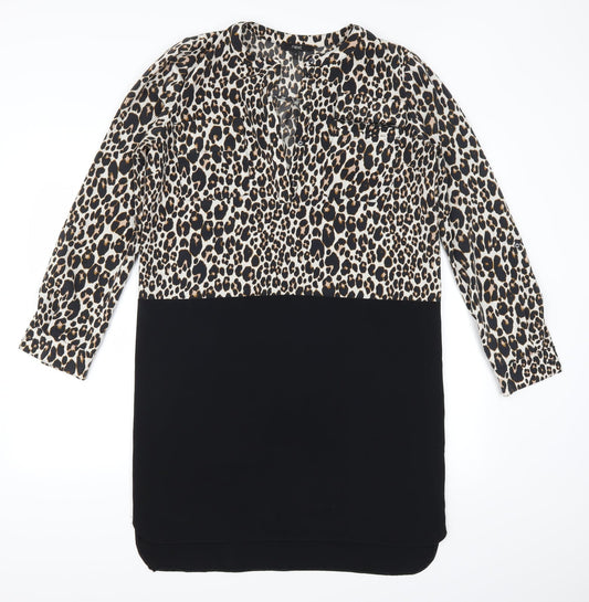 NEXT Womens Black Animal Print  Mini  Size 12