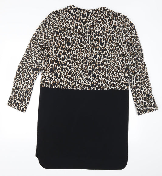 NEXT Womens Black Animal Print  Mini  Size 12