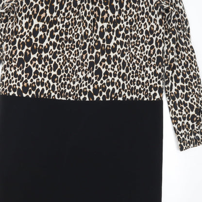 NEXT Womens Black Animal Print  Mini  Size 12