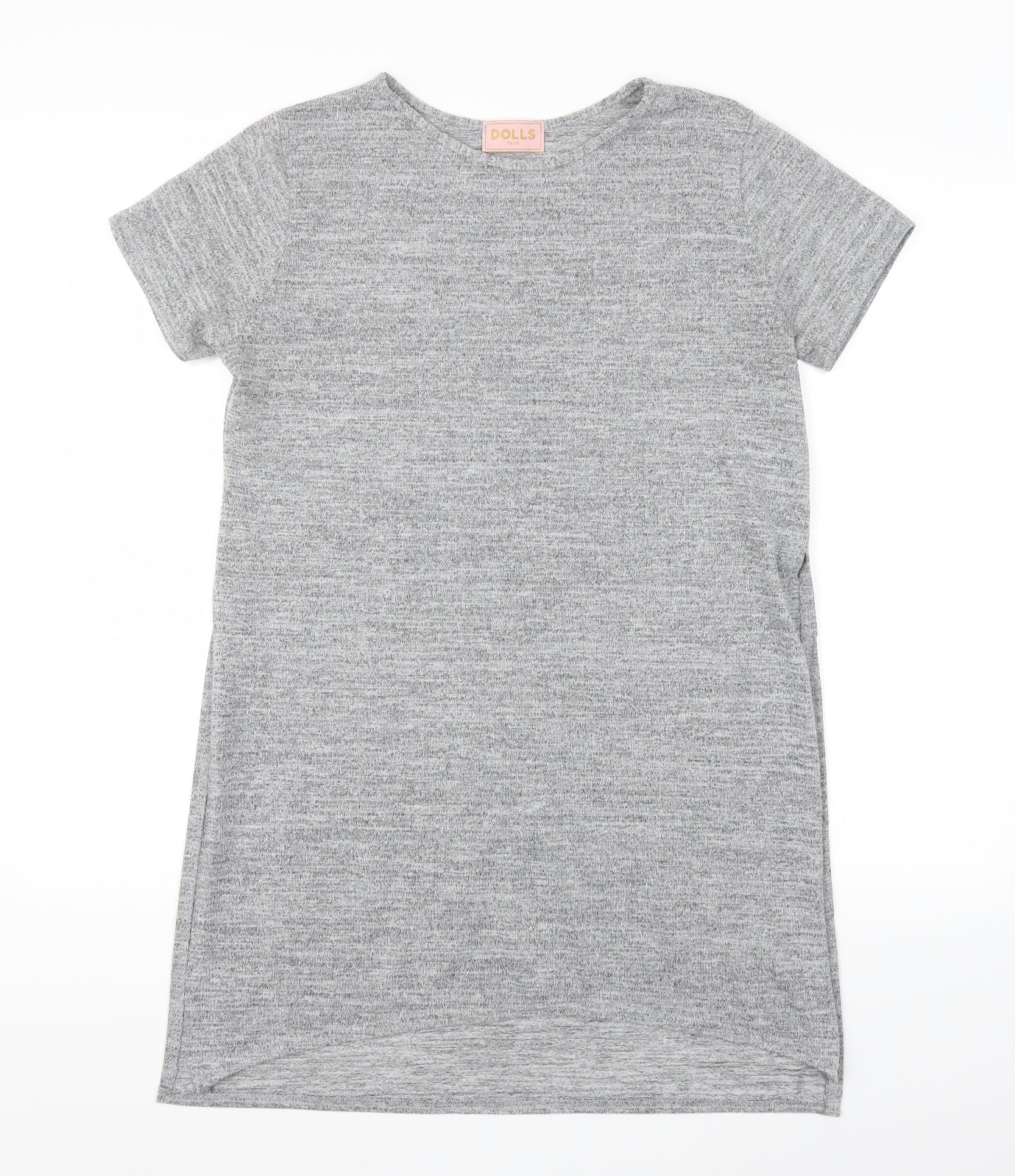 Womens UK Size S dolls Grey Basic T-Shirt