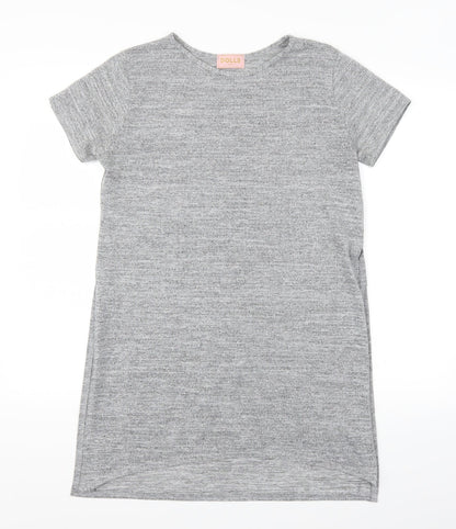 Womens UK Size S dolls Grey Basic T-Shirt