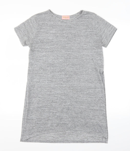 Womens UK Size S dolls Grey Basic T-Shirt