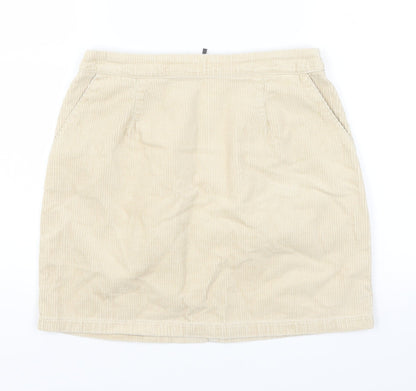 New Look Womens Beige  Corduroy A-Line Skirt Size 6