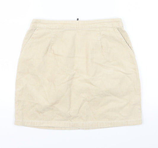 New Look Womens Beige  Corduroy A-Line Skirt Size 6